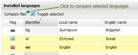 compare language files