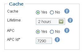 cache settings